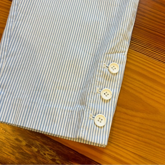 Talbots Blue and White Seersucker Pants Size 4 - Picture 3 of 8